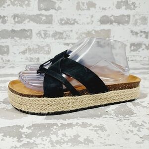 New Wanted Nordstrom Black Platform Espadrille Sandals i408